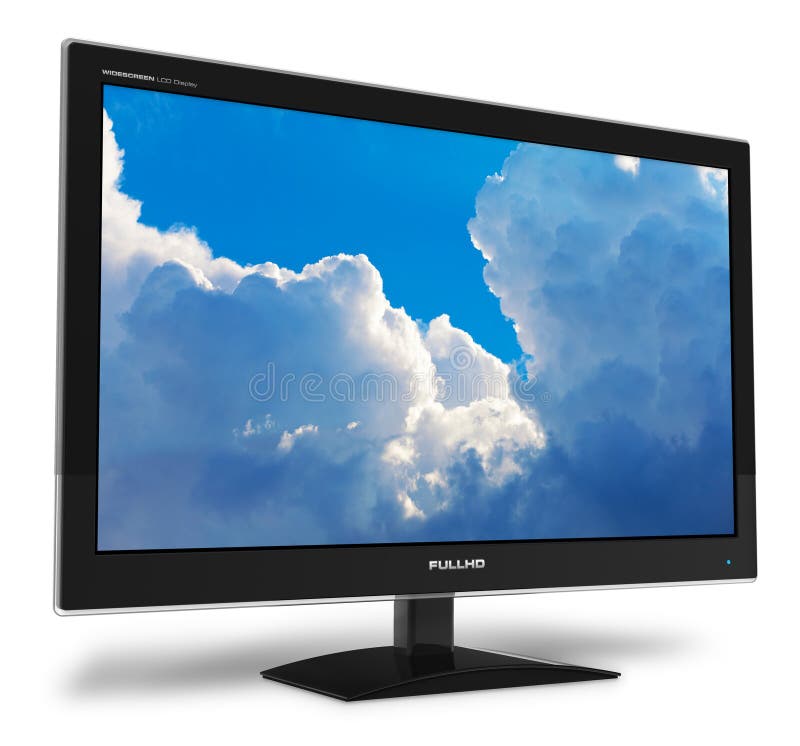 Widescreen TFT display with blue sky