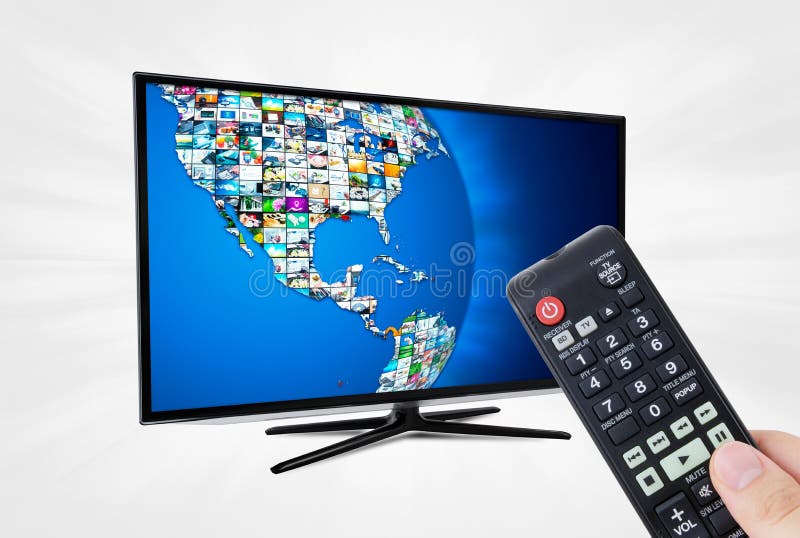 Widescreen wysokiej definici TV ekran z sfery wideo galerią