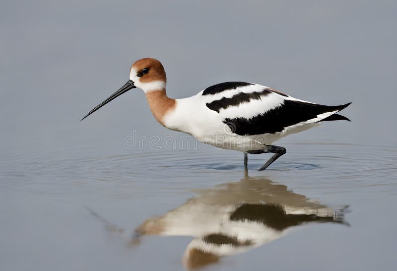 Widok avocet in the water royalty ilustracja