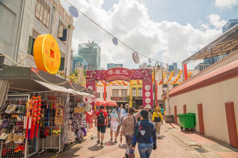 Widok Chinatown teren w Singapur obraz royalty free