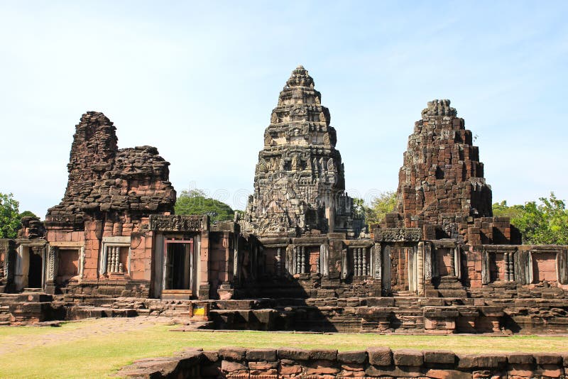 Widok historyczny Prasat Hin Phimai kasztel zdjęcie stock Widok historyczny Prasat Hin Phimai kasztel zdjęcie stock