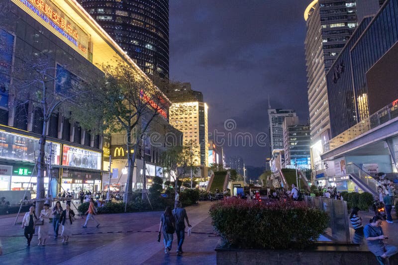 Widok Huaqiangbei w Shenzhen China zdjęcie stock