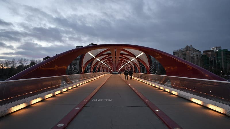 Widok linii skyline calgary wzdłuż łuku