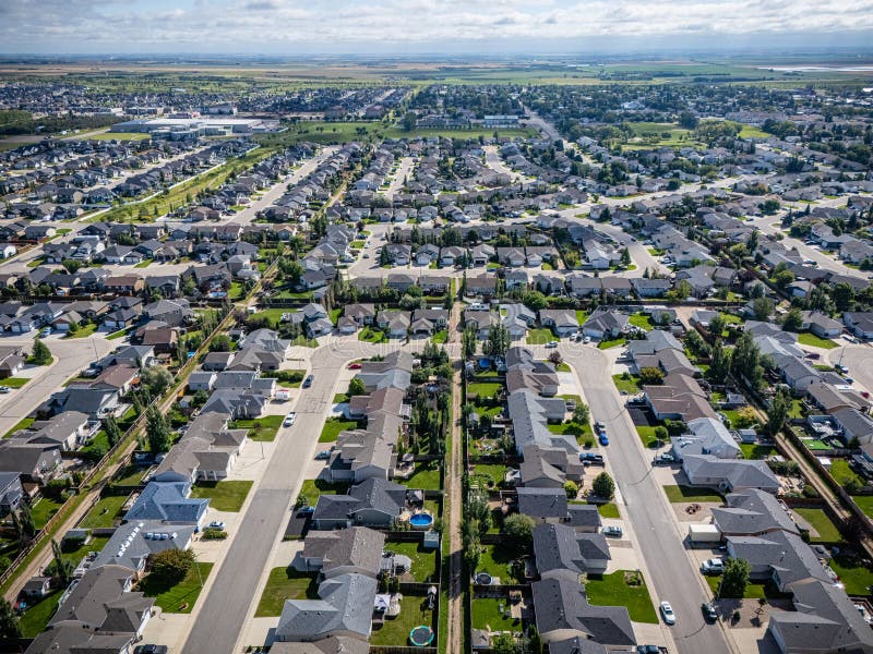 Widok lotniczy na Warman, Saskatchewan obrazy stock