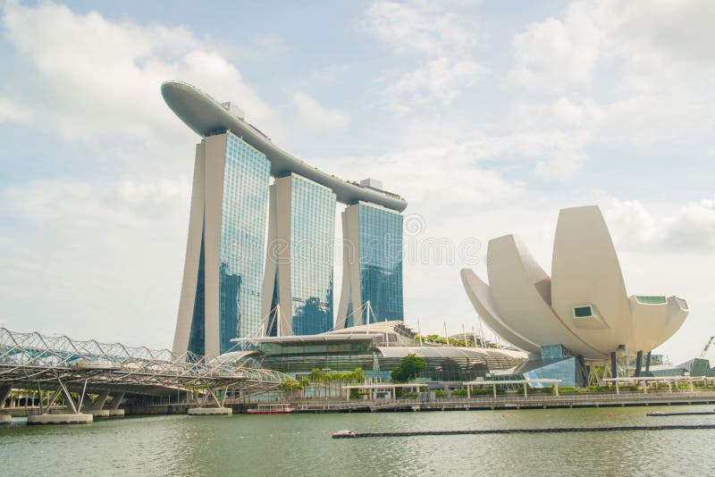 Widok Marina zatoki piaski w Singapur obrazy stock