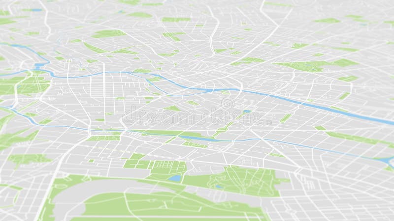 Widok miasta Mapa miasta Berlin, plan szczegółowości kolorów, siatka miejska z perspektywy ilustracja wektor