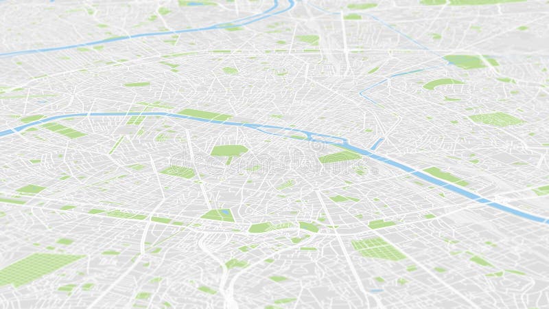 Widok miasta Mapa miasta Paryż, plan szczegółowości kolorów, siatka miejska z perspektywy ilustracja wektor