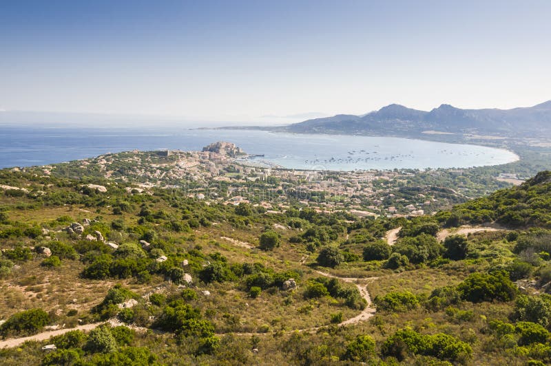 Widok nad Calvi fotografia stock