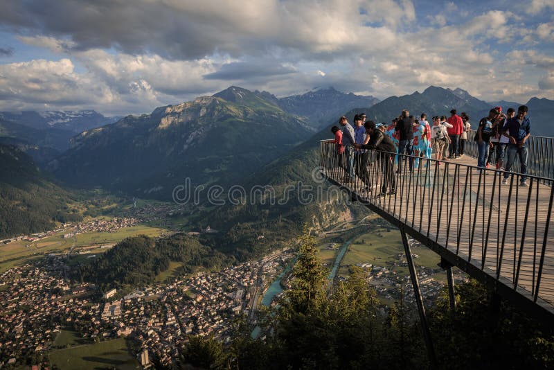 Widok od Harderkulm przy Interlaken fotografia royalty free