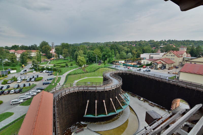 Widok od skalowania wierza sól wieliczka mine krakow Polska fotografia stock Widok od skalowania wierza sól wieliczka mine krakow Polska fotografia stock