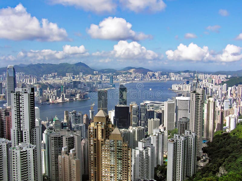Widok od Wiktoria szczytu nad miastem Hong Kong zdjęcia royalty free Widok od Wiktoria szczytu nad miastem Hong Kong zdjęcia royalty free