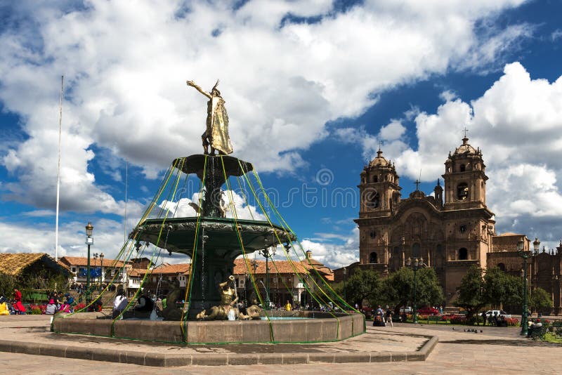 Widok plac De Armas w mieście Cuzco, w Peru obraz royalty free Widok plac De Armas w mieście Cuzco, w Peru obraz royalty free