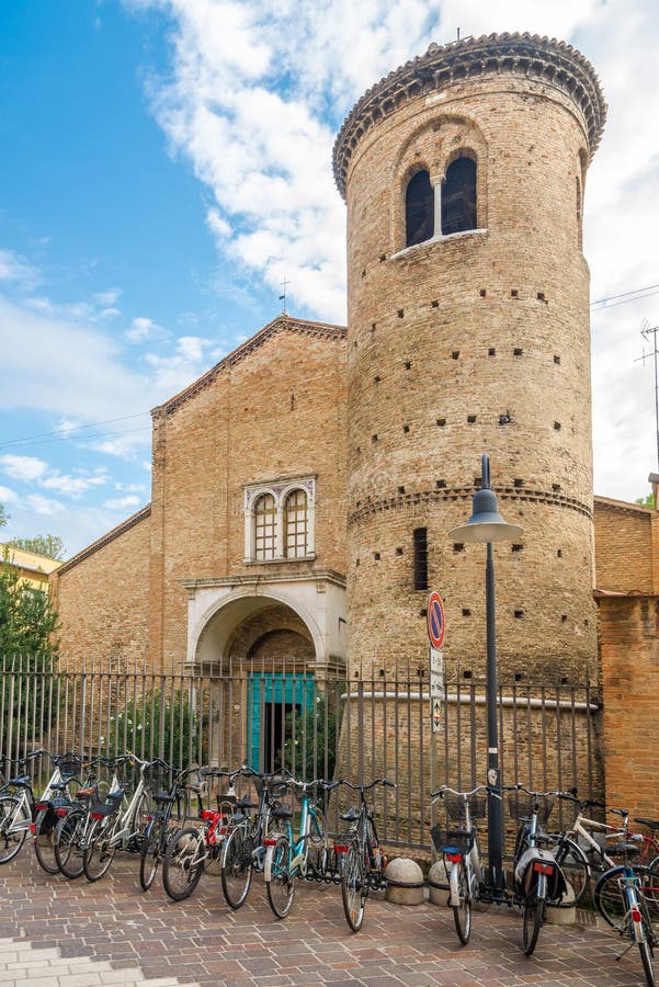 RAVENNA,ITALY - SEPTEMBER 24,2018 - View at the church of Saint Agata in Ravenna. Ravenna is the capital city of the Province of Ravenna, in the Emilia-Romagna. RAVENNA,ITALY - SEPTEMBER 24,2018 - View at the church of Saint Agata in Ravenna. Ravenna is the capital city of the Province of Ravenna, in the Emilia-Romagna