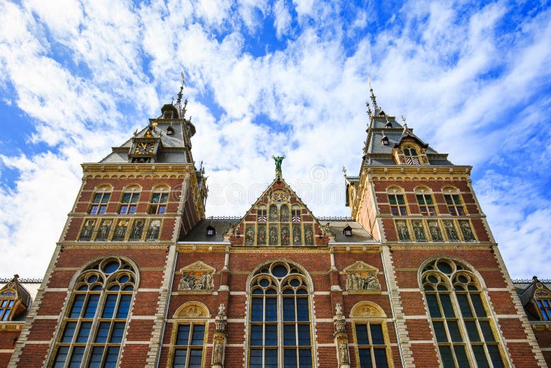 Widok Rijksmuseum w Amsterdam, holandie obrazy royalty free Widok Rijksmuseum w Amsterdam, holandie obrazy royalty free