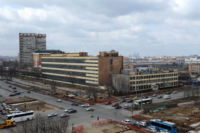 Widok Shchelkovo autostrada w terenie zgromadzenie ulica w Moskwa zdjęcia stock Widok Shchelkovo autostrada w terenie zgromadzenie ulica w Moskwa zdjęcia stock