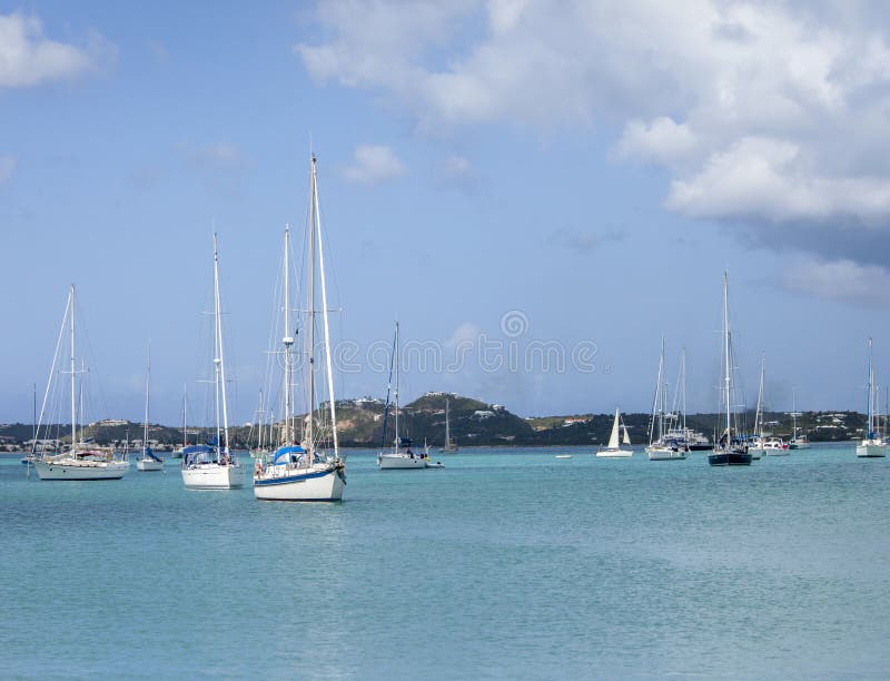 View of Simpson Bay and boats, St Martin, Caribbean. View of Simpson Bay and boats, St Martin, Caribbean