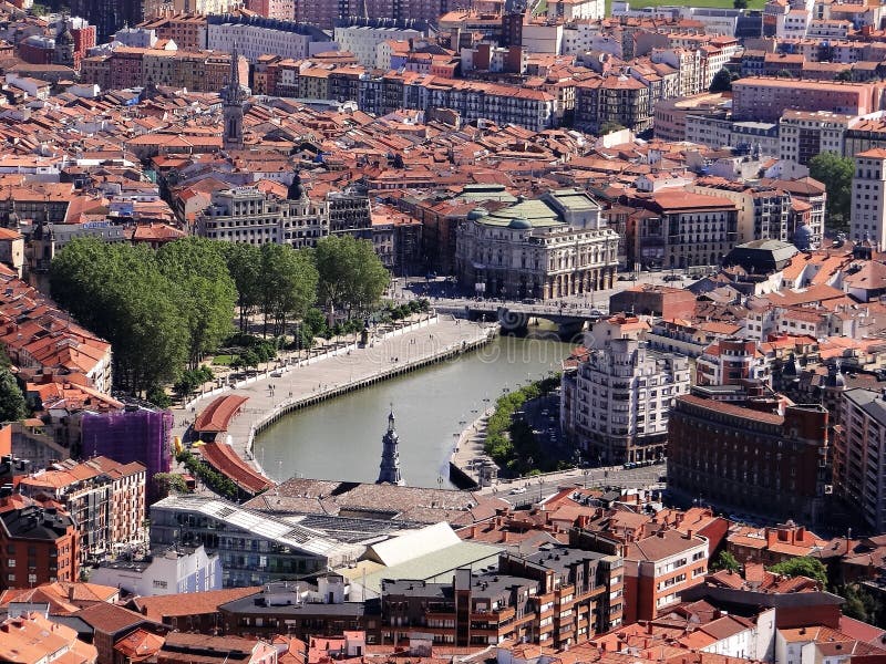 Widok stary Bilbao śródmieście