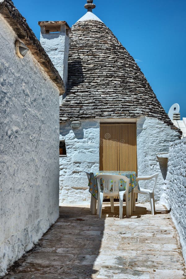 Widok Trulli domy w Alberobello fotografia royalty free Widok Trulli domy w Alberobello fotografia royalty free