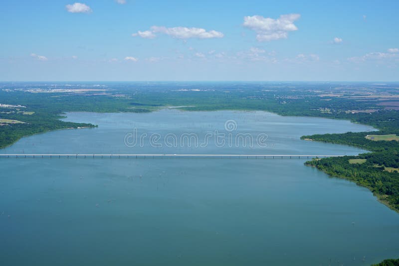 Widok z lotu ptaka Lavon Lake, Teksas, Stany Zjednoczone Ameryki