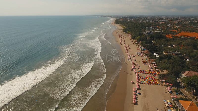 Widok z lotu ptaka piękna plaża, Bali, Kuta obrazy royalty free Widok z lotu ptaka piękna plaża, Bali, Kuta obrazy royalty free