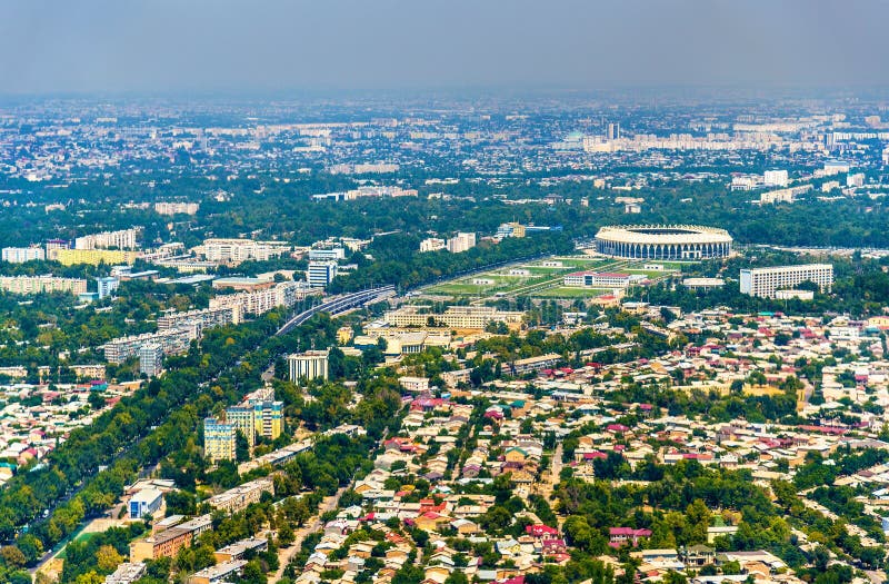 Widok z lotu ptaka Tashkent w Uzbekistan fotografia royalty free Widok z lotu ptaka Tashkent w Uzbekistan fotografia royalty free