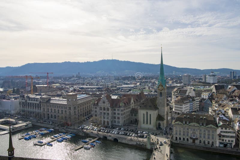 Widok z lotu ptaka Zurich zdjęcie stock Widok z lotu ptaka Zurich zdjęcie stock
