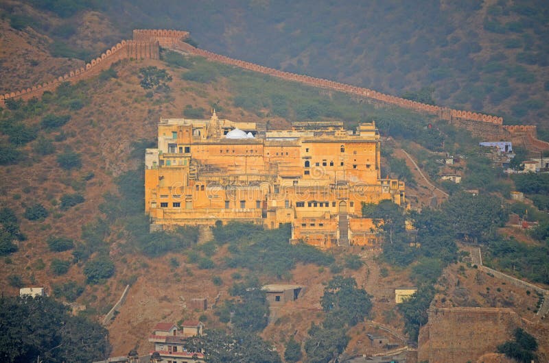 Widok z lotu ptaka Złocisty fort, Jaipur, India obraz stock Widok z lotu ptaka Złocisty fort, Jaipur, India obraz stock