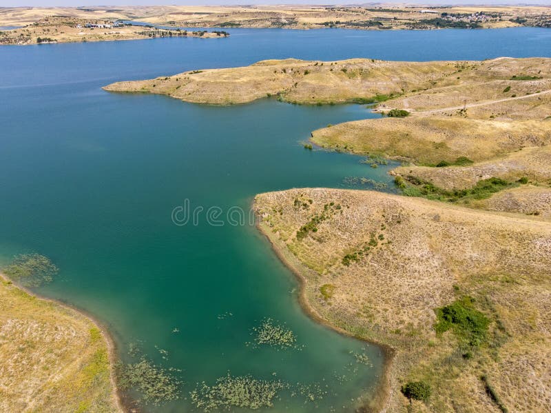 Widok z powietrza obszarów wiejskich i rolniczych na południe od Lokman w prowincji Adiyaman, Turcja Wpusty na rzece Euphrates obrazy stock Widok z powietrza obszarów wiejskich i rolniczych na południe od Lokman w prowincji Adiyaman, Turcja Wpusty na rzece Euphrates obrazy stock