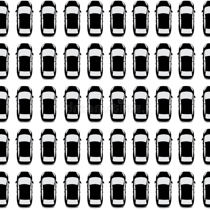Widoku z lotu ptaka parking z udziałami czarni samochody ilustracji