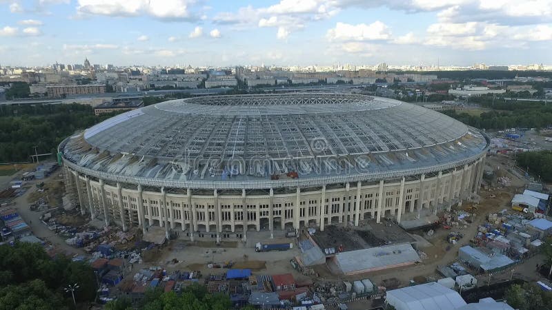 Wiederaufbau Stadion Moskaus Vogelperspektive Luzhniki