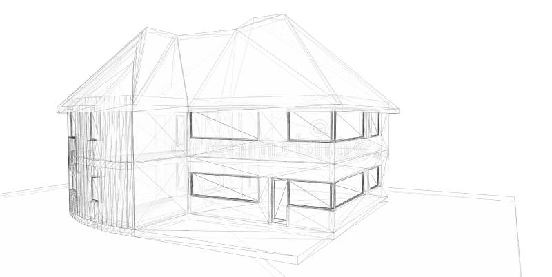 Wiedergabe 3D des Hauses. Weißes backgroun stock abbildung Wiedergabe 3D des Hauses. Weißes backgroun stock abbildung
