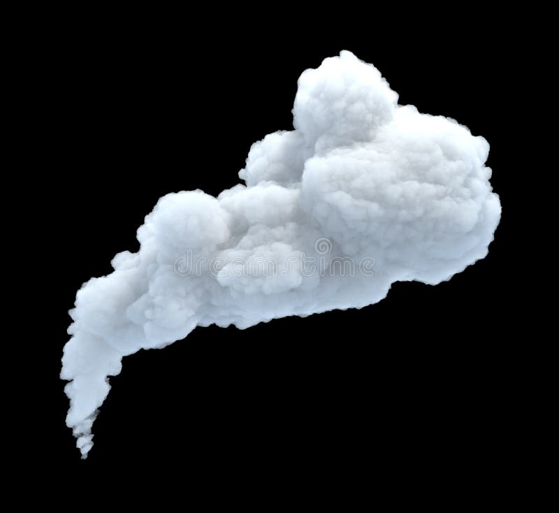 Wiedergabe 3d der Wolke des dicken Rauches auf schwarzem Hintergrund lizenzfreie stockfotos