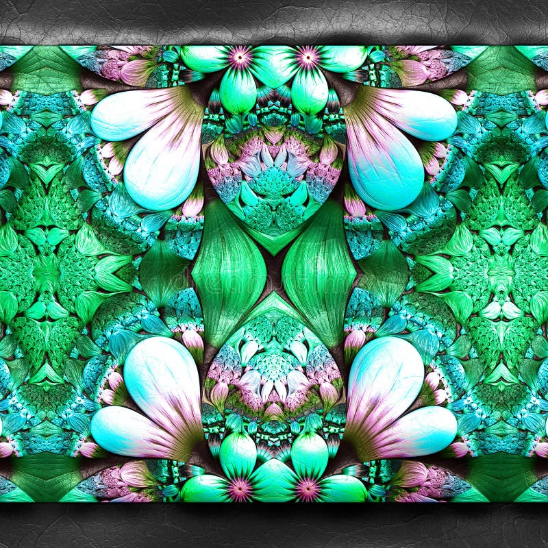 Wiedergabe 3D des Plastikhintergrundes mit prägeartigem Fractal auf leat lizenzfreie abbildung