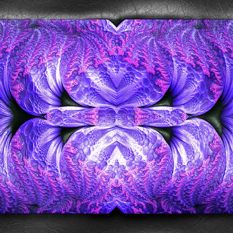 Wiedergabe 3D des Plastikhintergrundes mit prägeartigem Fractal auf leat vektor abbildung