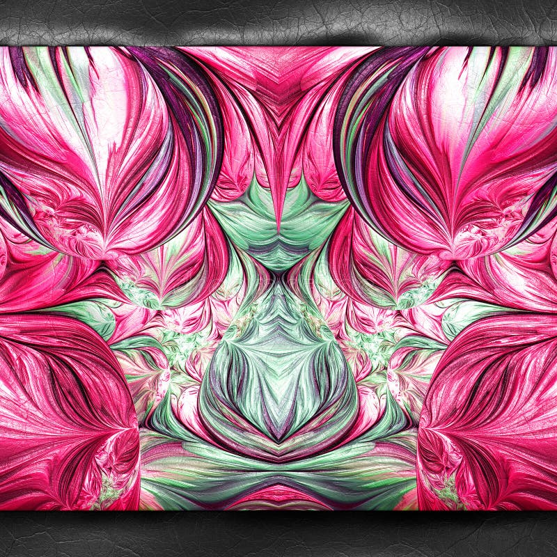 Wiedergabe 3D des Plastikhintergrundes mit prägeartigem Fractal auf leat vektor abbildung