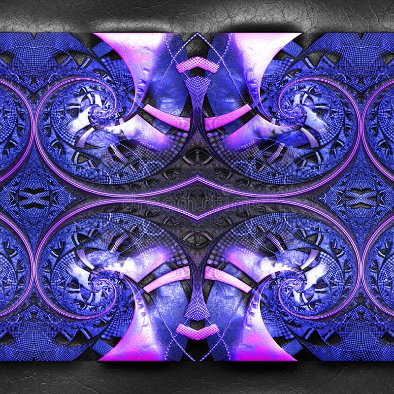 Wiedergabe 3D des Plastikhintergrundes mit prägeartigem Fractal auf leat vektor abbildung