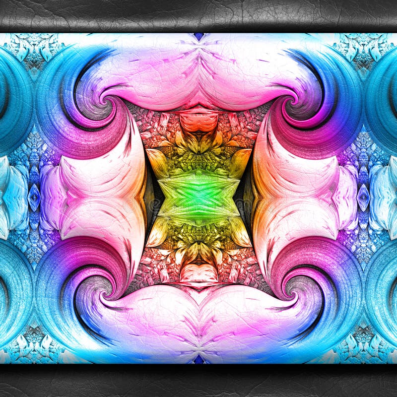 Wiedergabe 3D des Plastikhintergrundes mit prägeartigem Fractal auf leat lizenzfreie abbildung