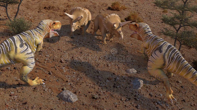 3D-Rendering eines Dinosauriers stock abbildung