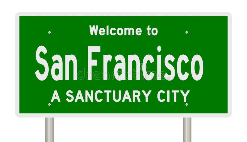 Wiedergabe des Landstraßenzeichens für Schongebietstadt San Francisco lizenzfreie abbildung Wiedergabe des Landstraßenzeichens für Schongebietstadt San Francisco lizenzfreie abbildung