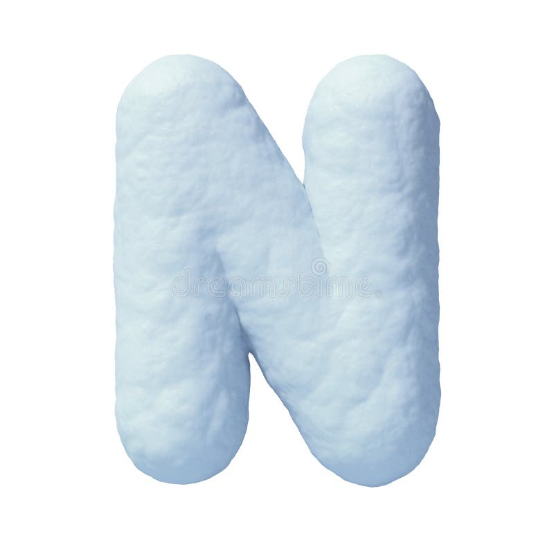 WiedergabeBuchstabe N des Schneegusses 3d lizenzfreie abbildung