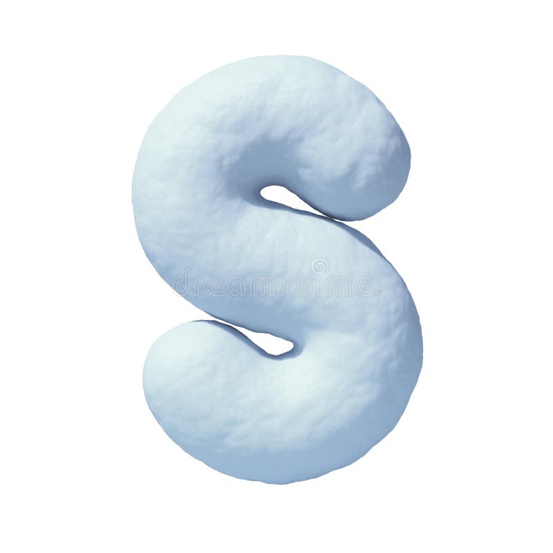 Wiedergabebuchstabe s des Schneegusses 3d lizenzfreie abbildung