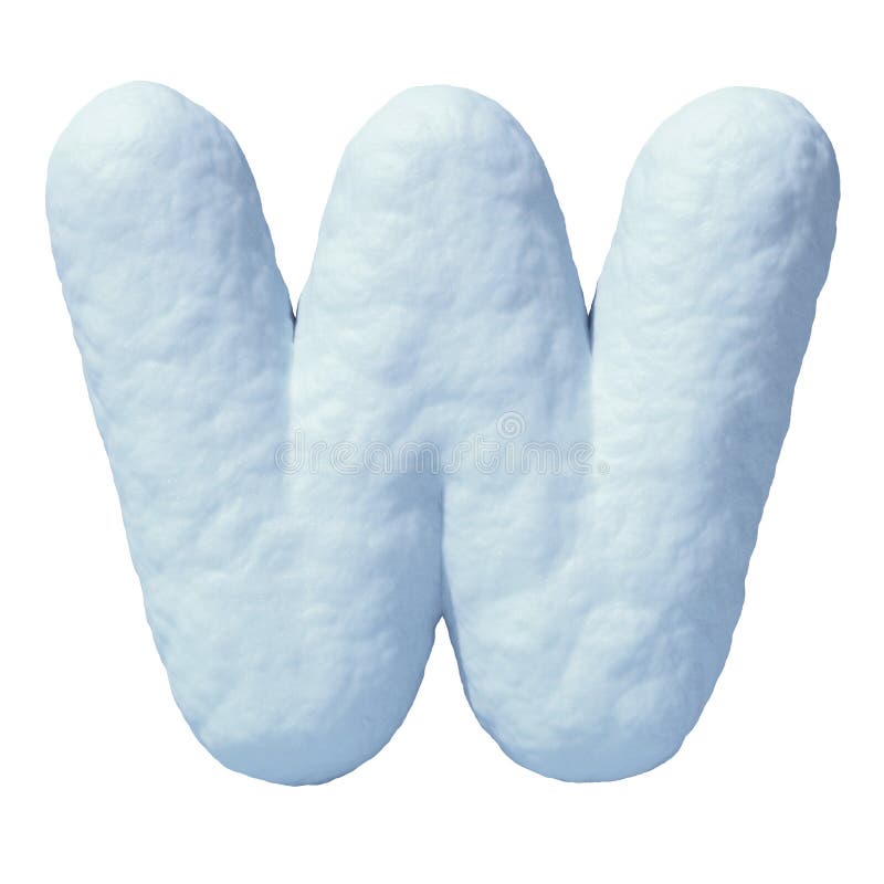 Wiedergabebuchstabe w des Schneegusses 3d vektor abbildung