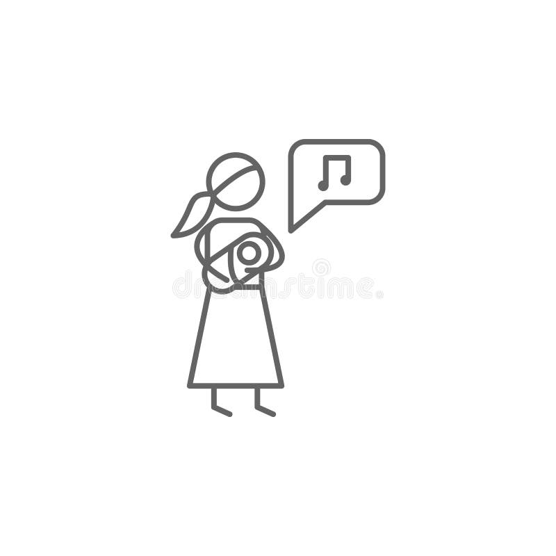 Wiegenlied, Mutterschaftsikone Element der Familienlebenikone D? nne Linie Ikone f? r Websitedesign und Entwicklung, APP-Entwicklun stock abbildung