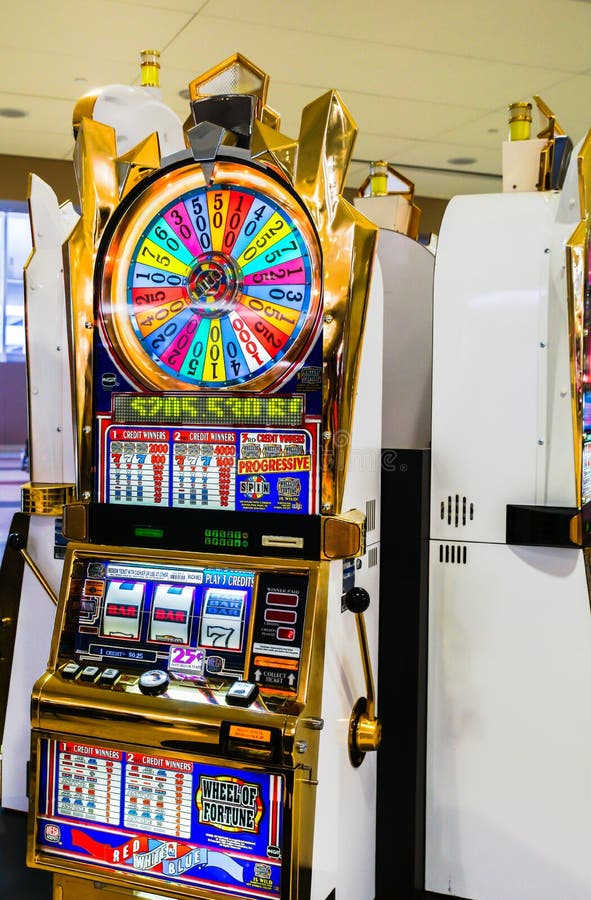 Slot machine with Wheel of Fortune theme. Slot machine with Wheel of Fortune theme