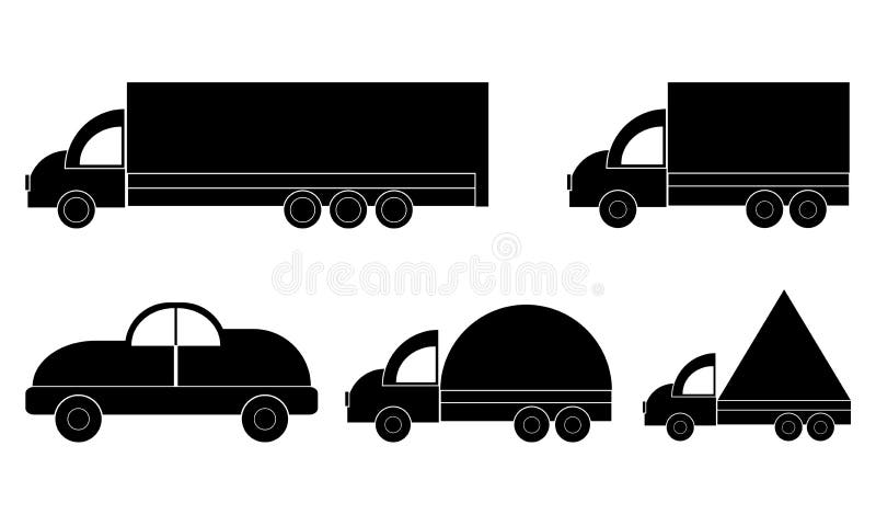 Wiele pojazdów ikona Van Symbol Ciężarowa ikona, odizolowywająca - Ciężarowa ikona - Podróżny Motorowego samochodu pojazd - Płask ilustracja wektor