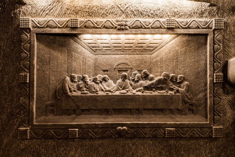 Wieliczka - Πολωνία Γλυπτό μουσείων αλατισμένου ορυχείου στοκ εικόνες Wieliczka - Πολωνία Γλυπτό μουσείων αλατισμένου ορυχείου στοκ εικόνες