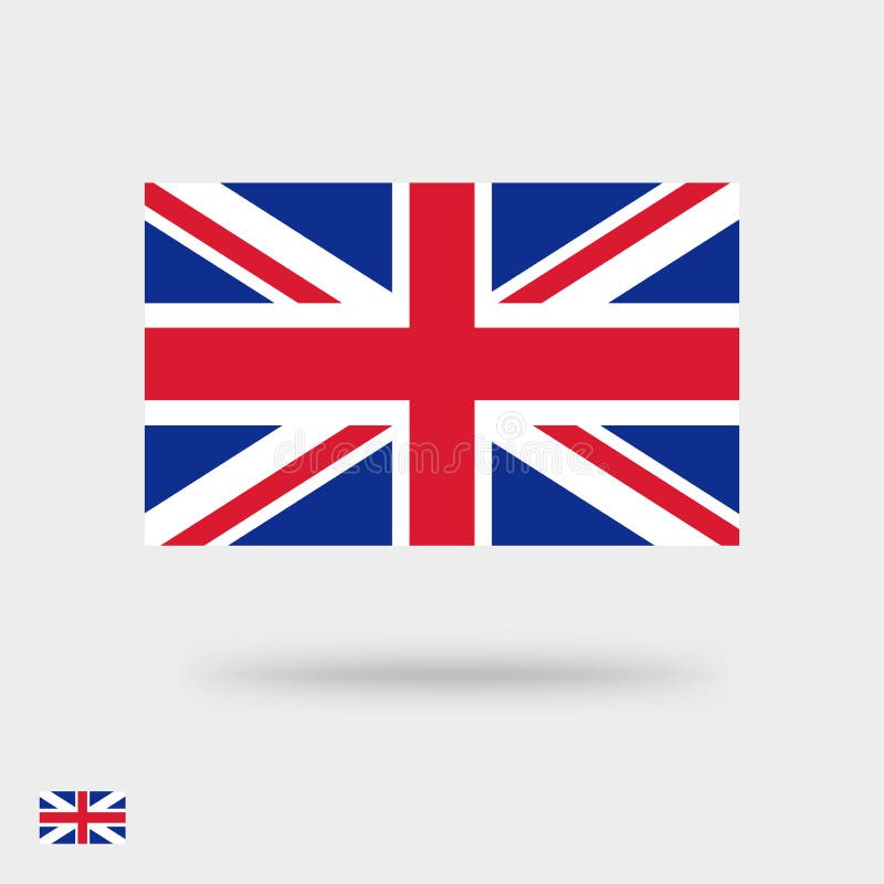 Wielka brytania ikona wektora flagi lub symbol zjednoczonego królestwa piktogram kwadrat płaski projekt wyizolowany angielski jack