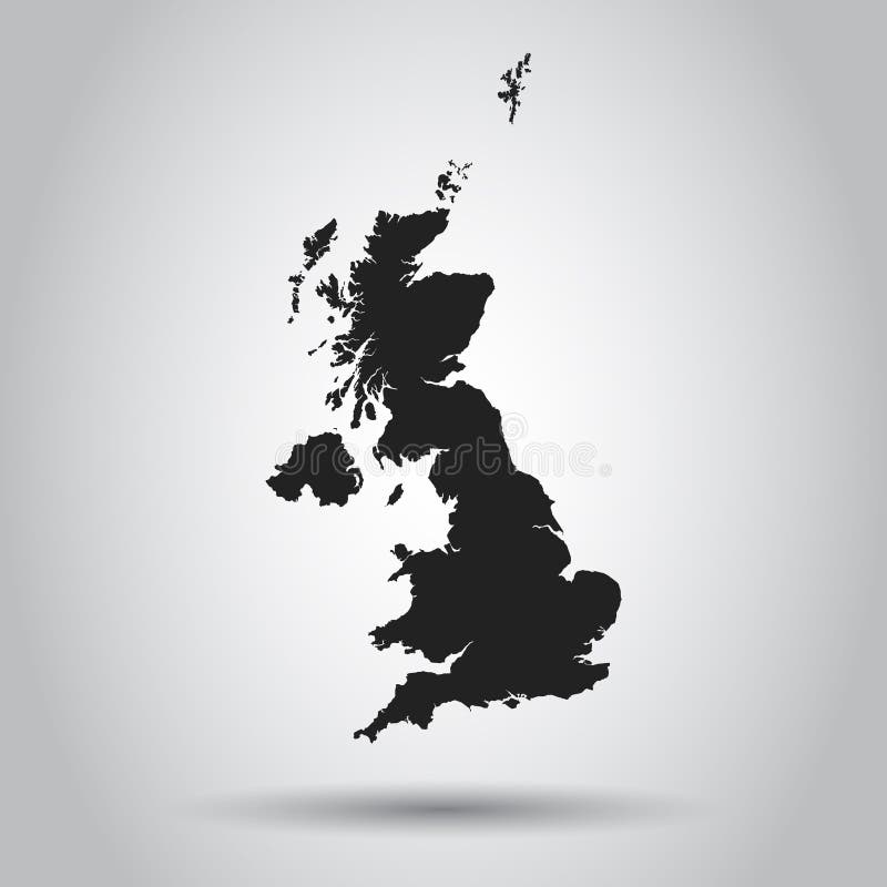 Wielka Brytania wektorowa mapa Czarna ikona na białym tle