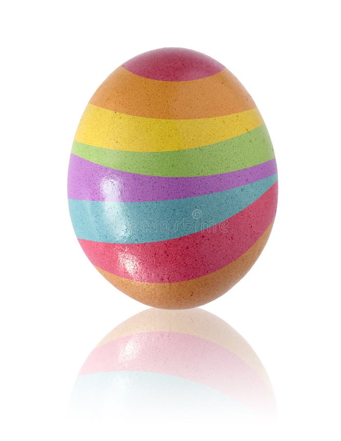 Easter egg painted with color stripes, isolated in white. Easter egg painted with color stripes, isolated in white.