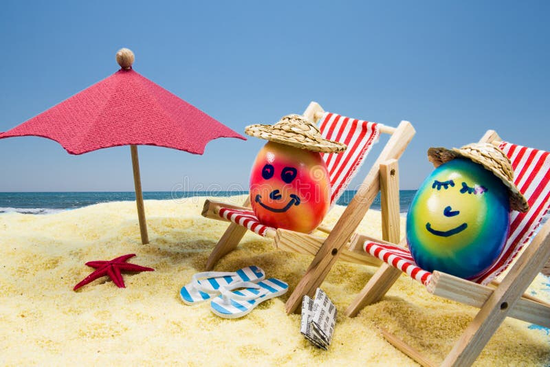 Wielkanoc wakacje przy plażą obrazy stock Wielkanoc wakacje przy plażą obrazy stock
